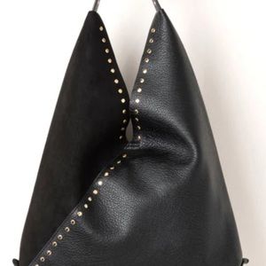 Women’s Black Vegan Leather/Suede stylish hobo bag